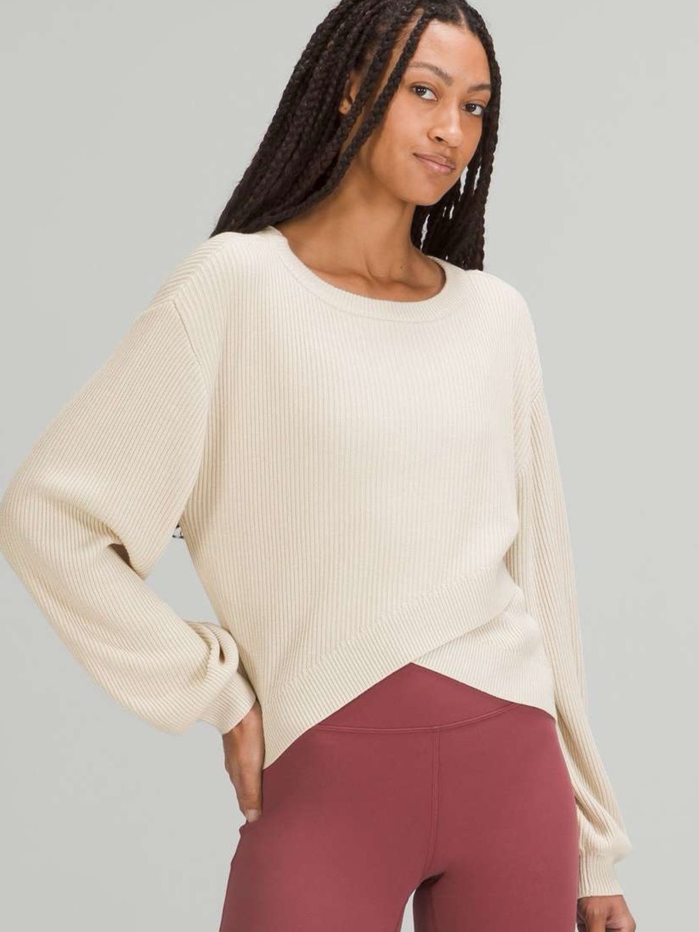 LULULEMON | Reversible Crossover Sweater in White Opal | 4